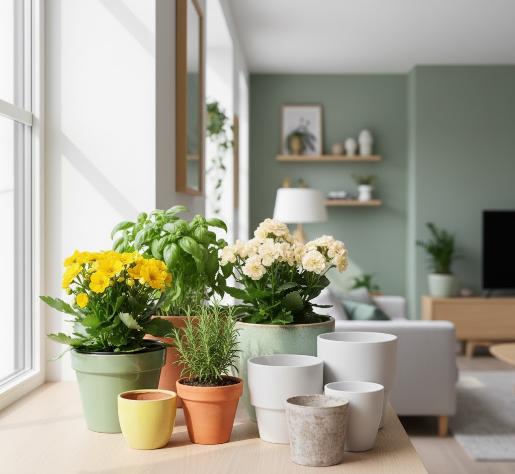 Ceramic windowsill planters