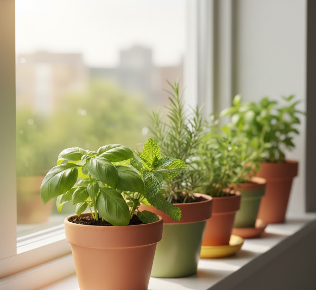 Growing fresh herbs indoors